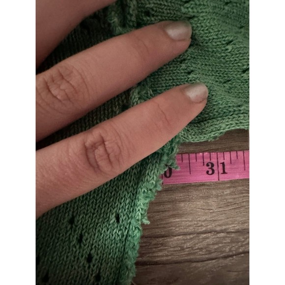 Free People Sand Castle Crop Sweater Deep Pacific Jungle Green M NWT - Picture 8 of 11